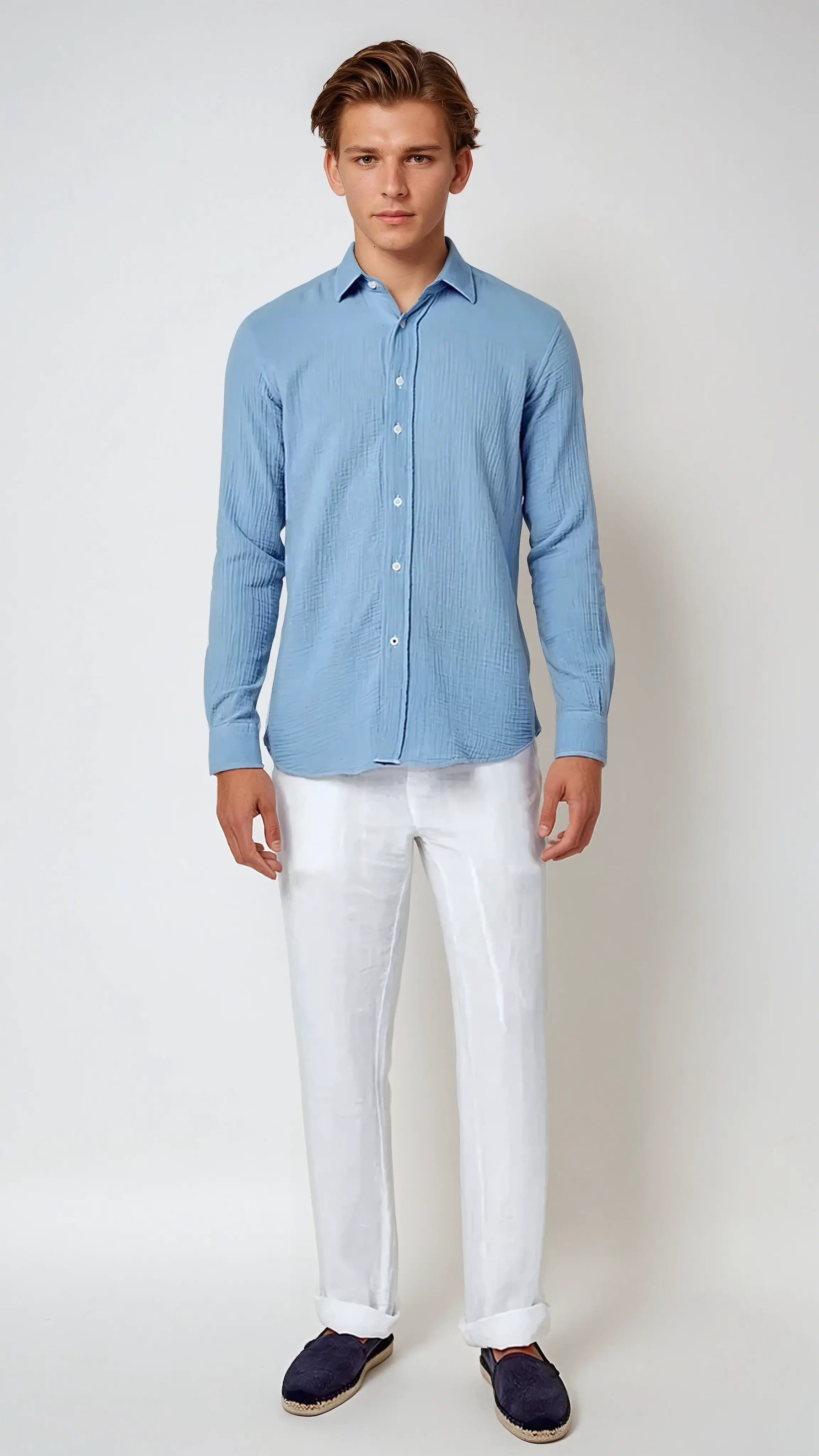 Evan - Old Money Witte linnen broek