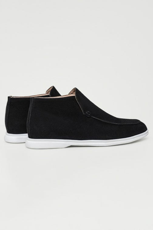 Nate - Klassieke zwarte loafers met hoge snit