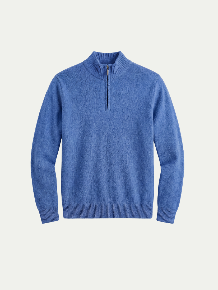 Positano Cashmere Zip-up Blauw