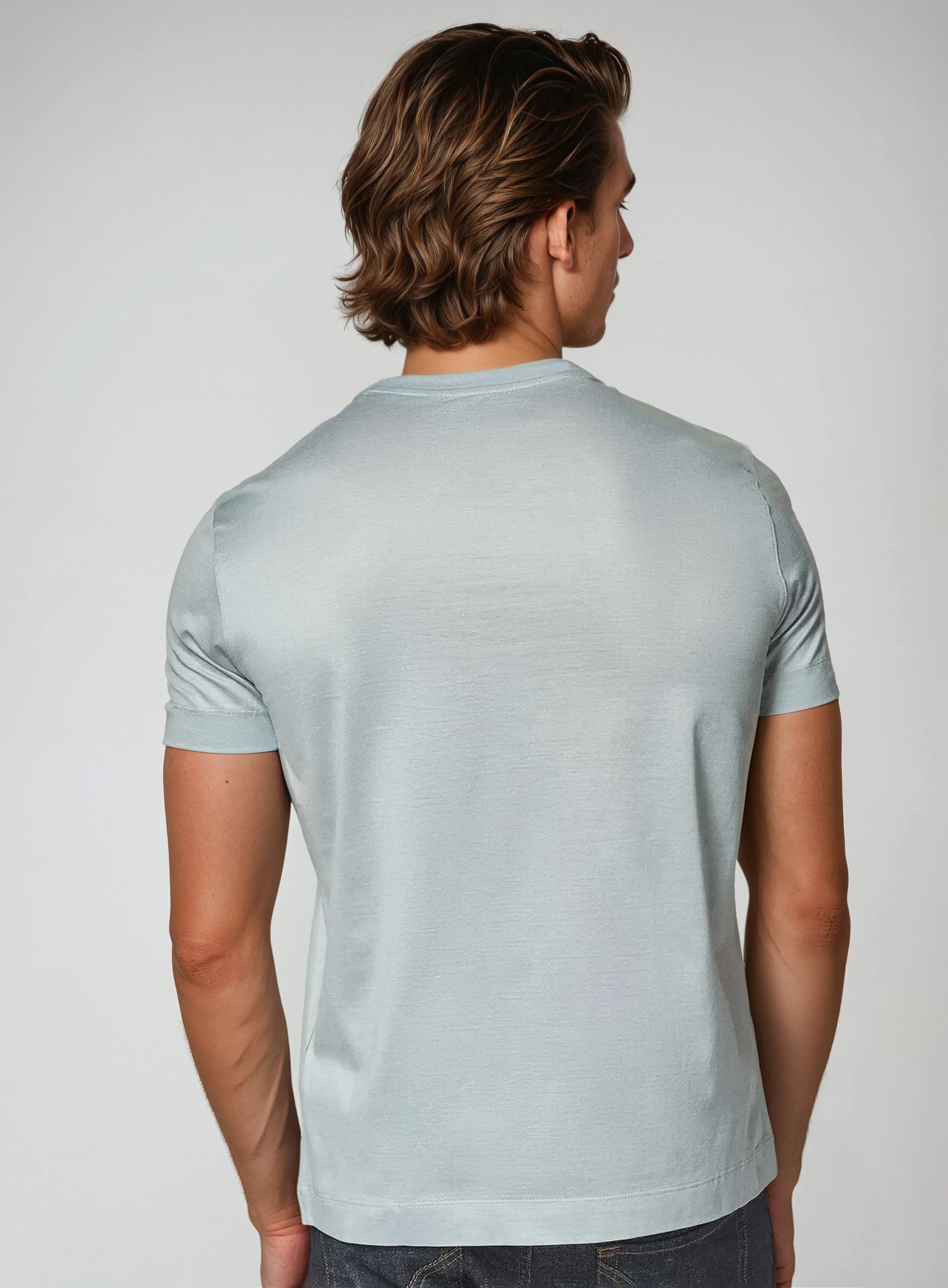 Adriel - Minimalistisch grijs katoenen T-shirt