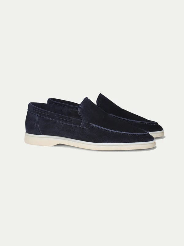Old Money Navy Suède Loafers