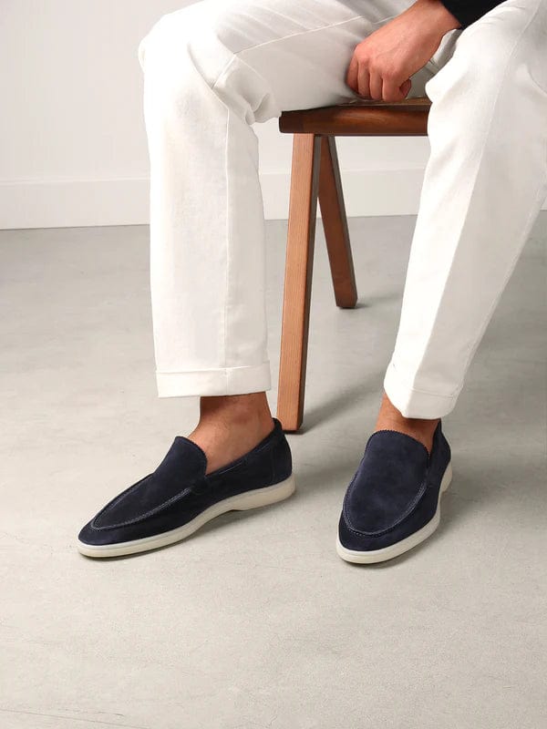 Old Money Navy Suède Loafers