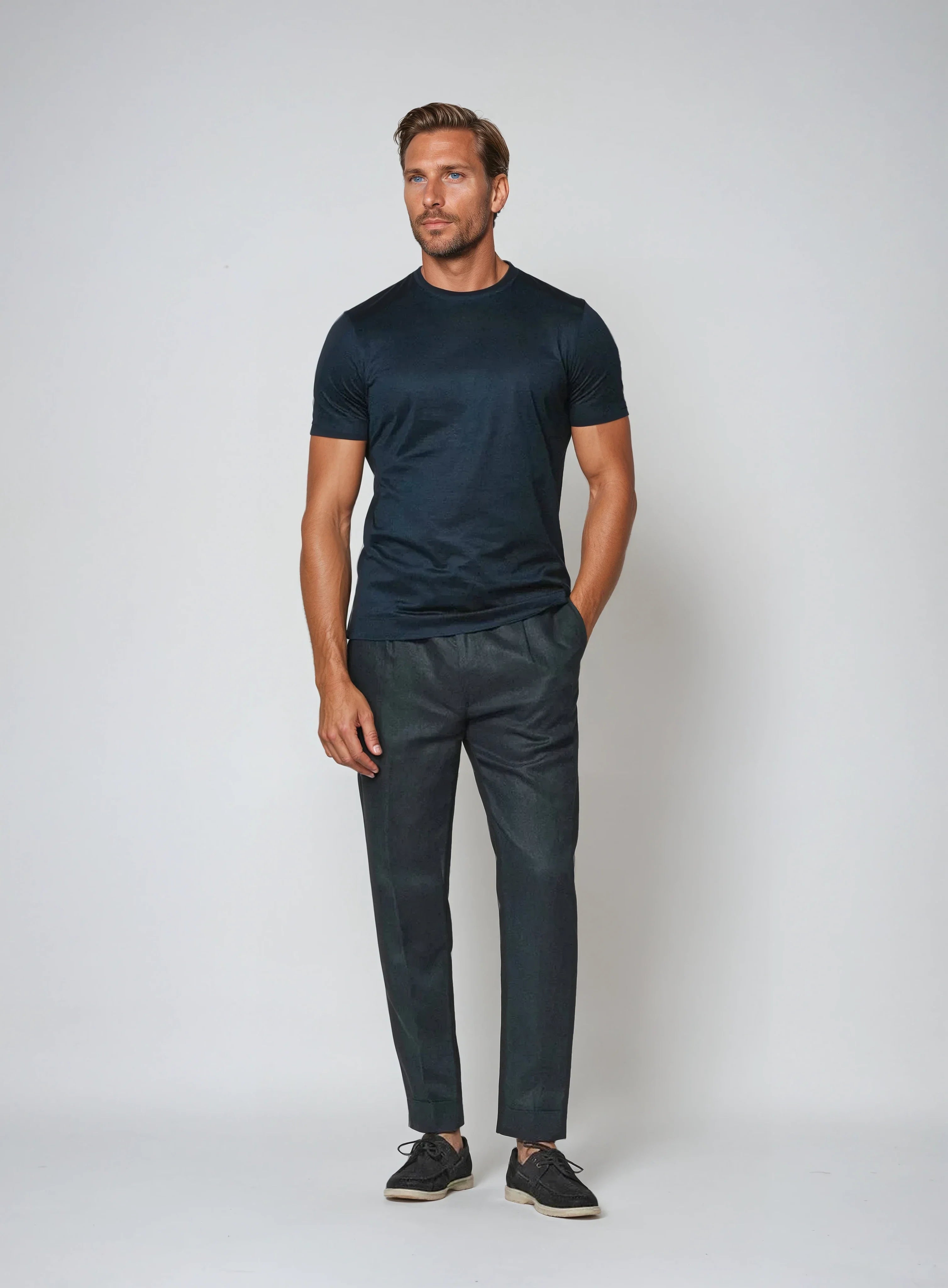 Orson - Klassiek marineblauw katoenen T-shirt