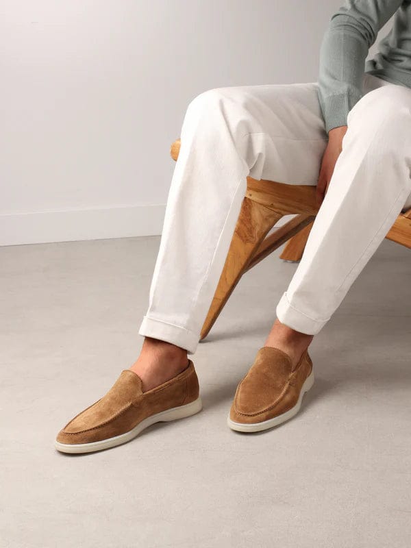 Warren - Klassieke bruine suède loafers